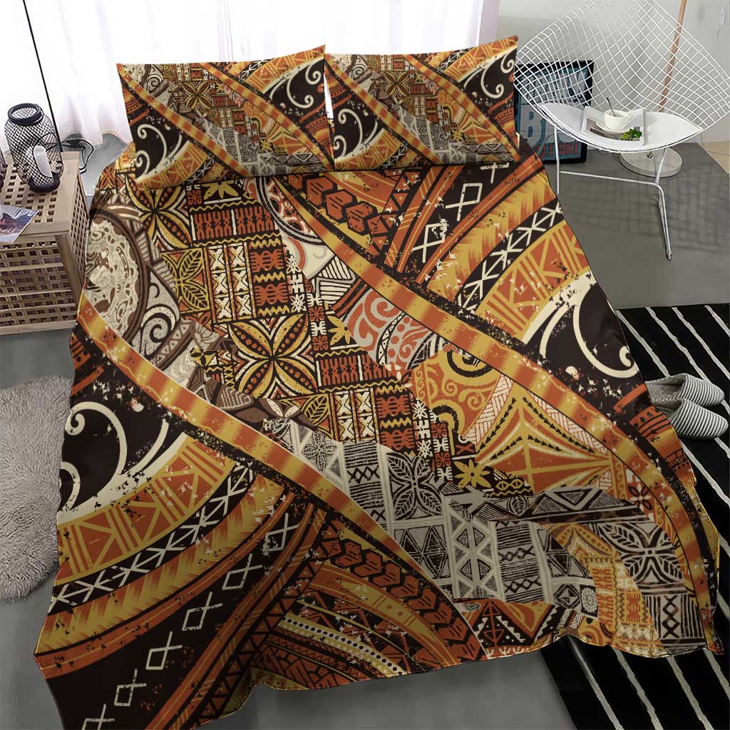 Hawaiian Style Tapa Bedding Set Vintage Seamless Pattern - Polynesian Pride