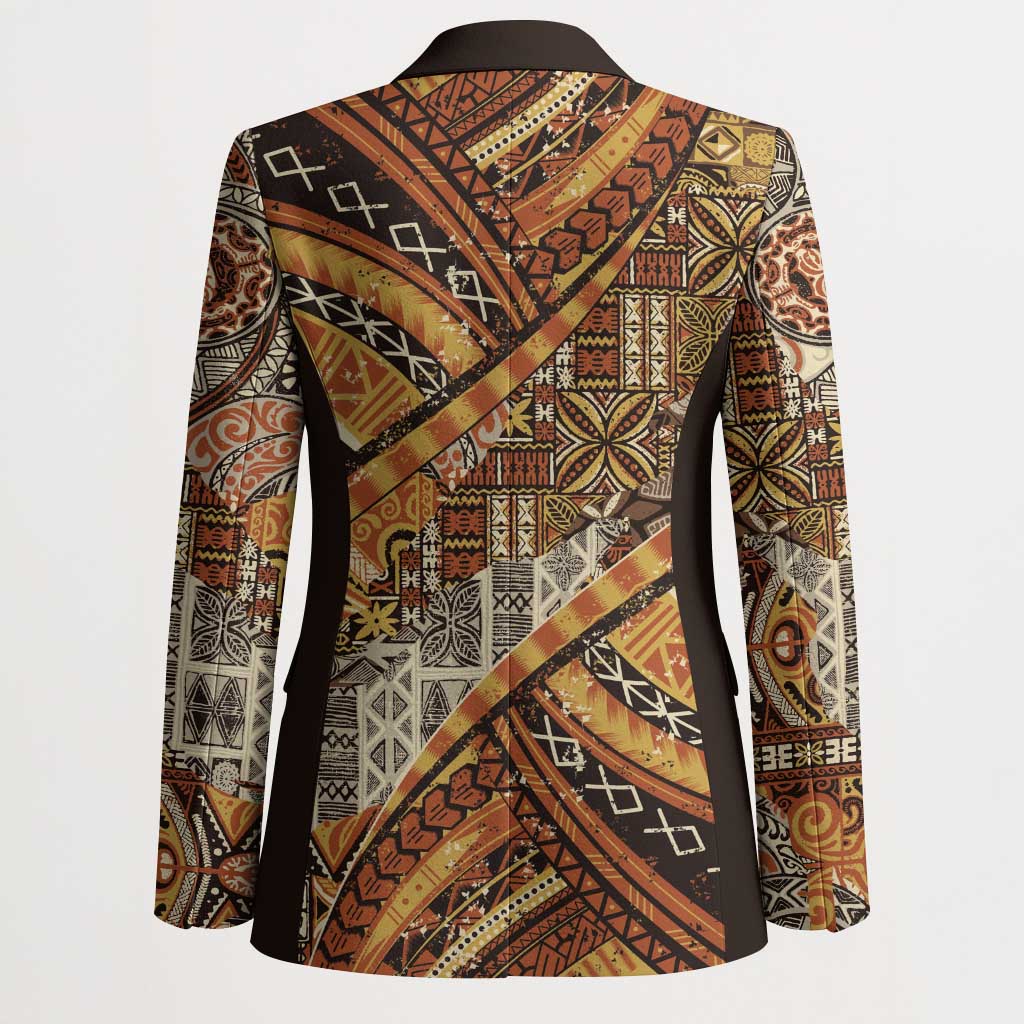 Hawaiian Style Tapa Blazer Vintage Seamless Pattern - Polynesian Pride