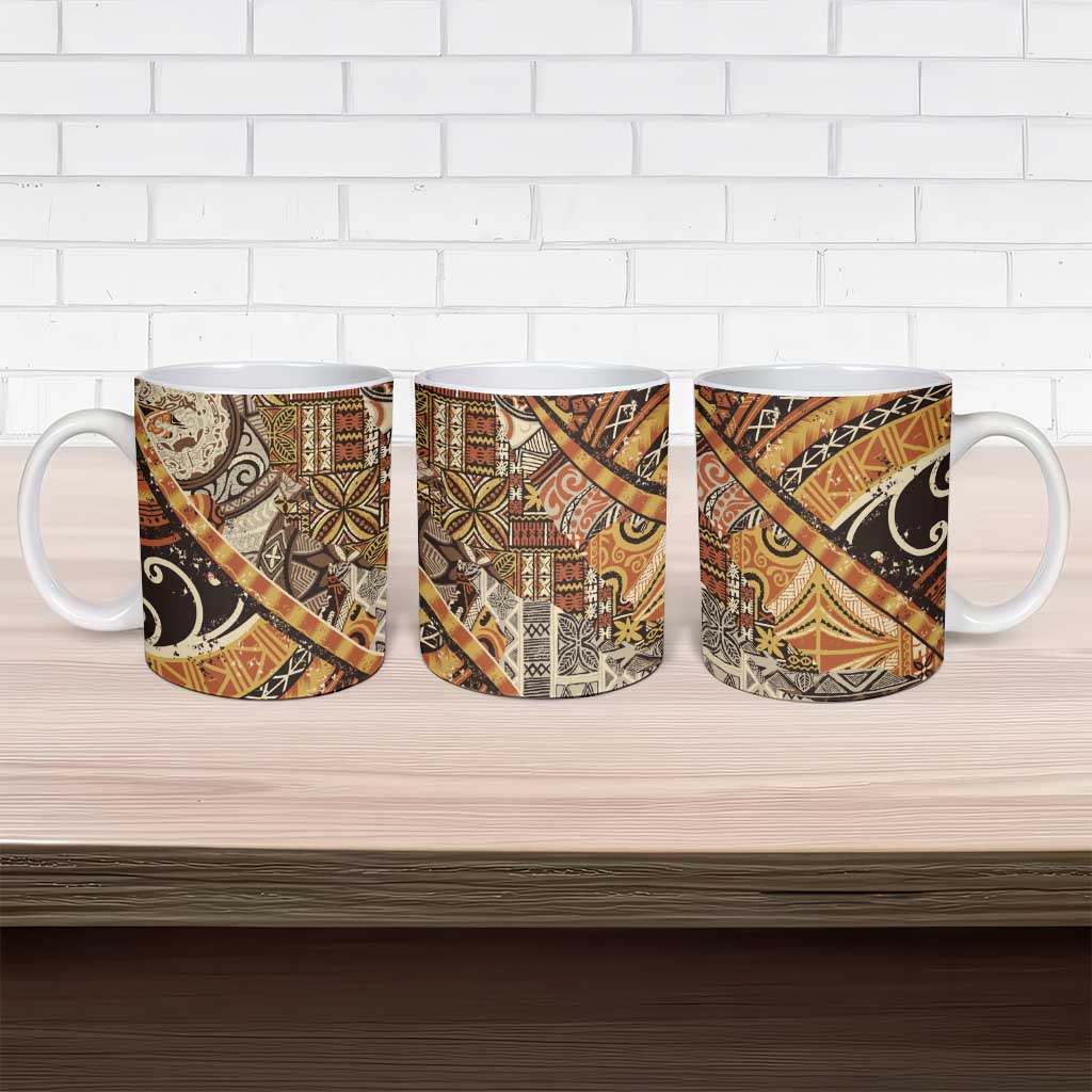 Hawaiian Style Tapa Ceramic Mug Vintage Seamless Pattern - Polynesian Pride