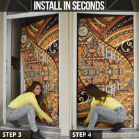 Hawaiian Style Tapa Door Cover Vintage Seamless Pattern - Polynesian Pride