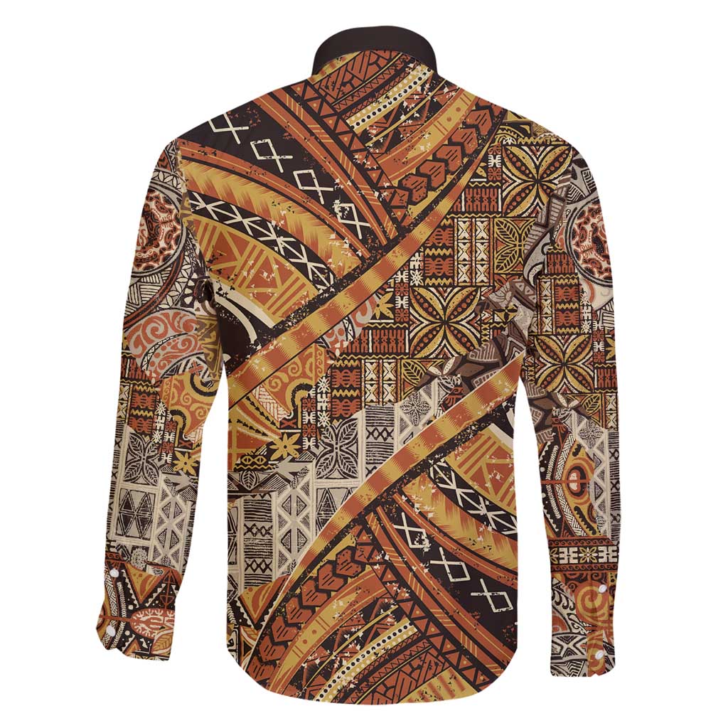 Hawaiian Style Tapa Family Matching Long Sleeve Bodycon Dress and Hawaiian Shirt Vintage Seamless Pattern LT9 - Polynesian Pride
