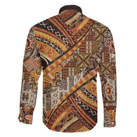 Hawaiian Style Tapa Family Matching Long Sleeve Bodycon Dress and Hawaiian Shirt Vintage Seamless Pattern LT9 - Polynesian Pride