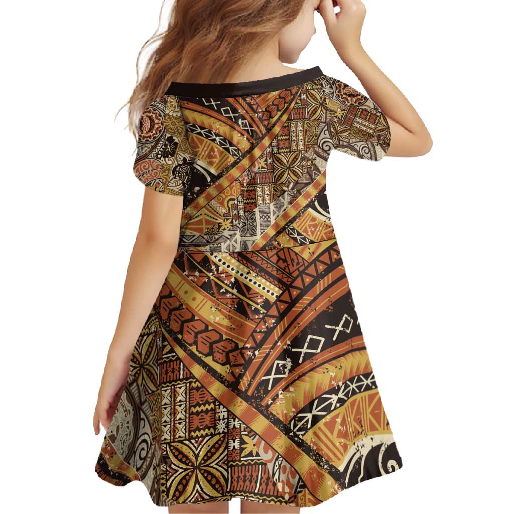 Hawaiian Style Tapa Family Matching Mermaid Dress and Hawaiian Shirt Vintage Seamless Pattern - Polynesian Pride