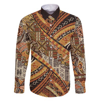 Hawaiian Style Tapa Family Matching Off The Shoulder Long Sleeve Dress and Hawaiian Shirt Vintage Seamless Pattern - Polynesian Pride