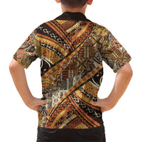 Hawaiian Style Tapa Family Matching Short Sleeve Bodycon Dress and Hawaiian Shirt Vintage Seamless Pattern LT9 - Polynesian Pride
