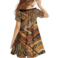 Hawaiian Style Tapa Family Matching Short Sleeve Bodycon Dress and Hawaiian Shirt Vintage Seamless Pattern LT9 - Polynesian Pride