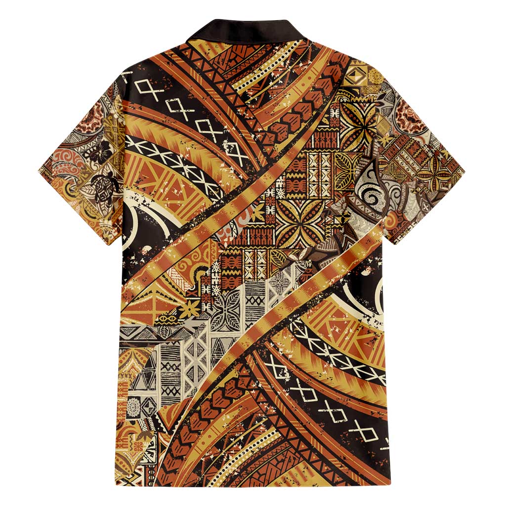 Hawaiian Style Tapa Family Matching Short Sleeve Bodycon Dress and Hawaiian Shirt Vintage Seamless Pattern LT9 - Polynesian Pride