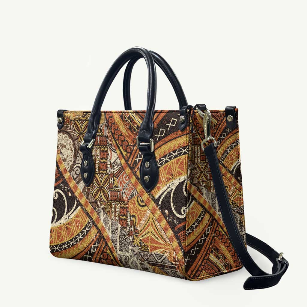 Hawaiian Style Tapa Leather Bag Vintage Seamless Pattern - Polynesian Pride