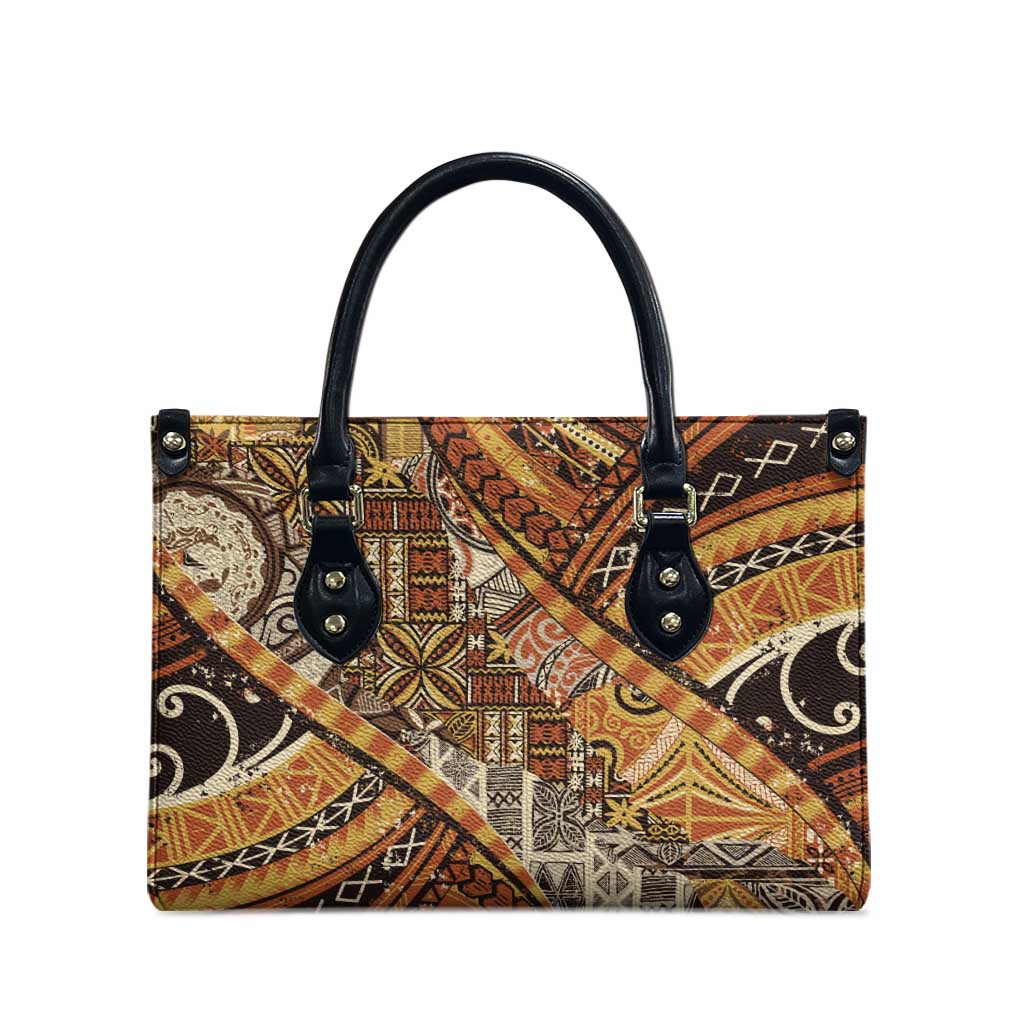 Hawaiian Style Tapa Leather Bag Vintage Seamless Pattern - Polynesian Pride