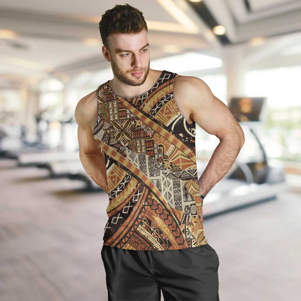 Hawaiian Style Tapa Men Tank Top Vintage Seamless Pattern - Polynesian Pride