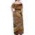 Hawaiian Style Tapa Off Shoulder Maxi Dress Vintage Seamless Pattern - Polynesian Pride