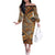 Hawaiian Style Tapa Off The Shoulder Long Sleeve Dress Vintage Seamless Pattern - Polynesian Pride