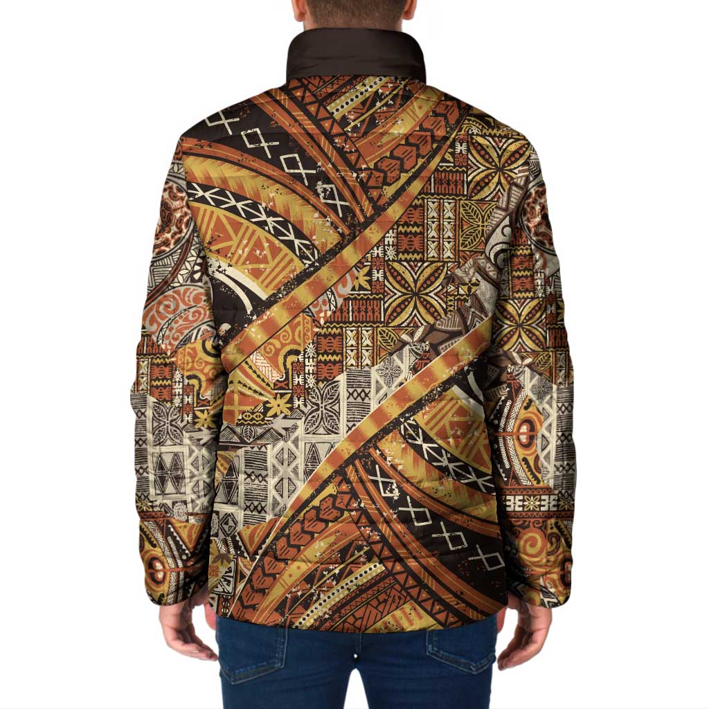 Hawaiian Style Tapa Padded Jacket Vintage Seamless Pattern - Polynesian Pride