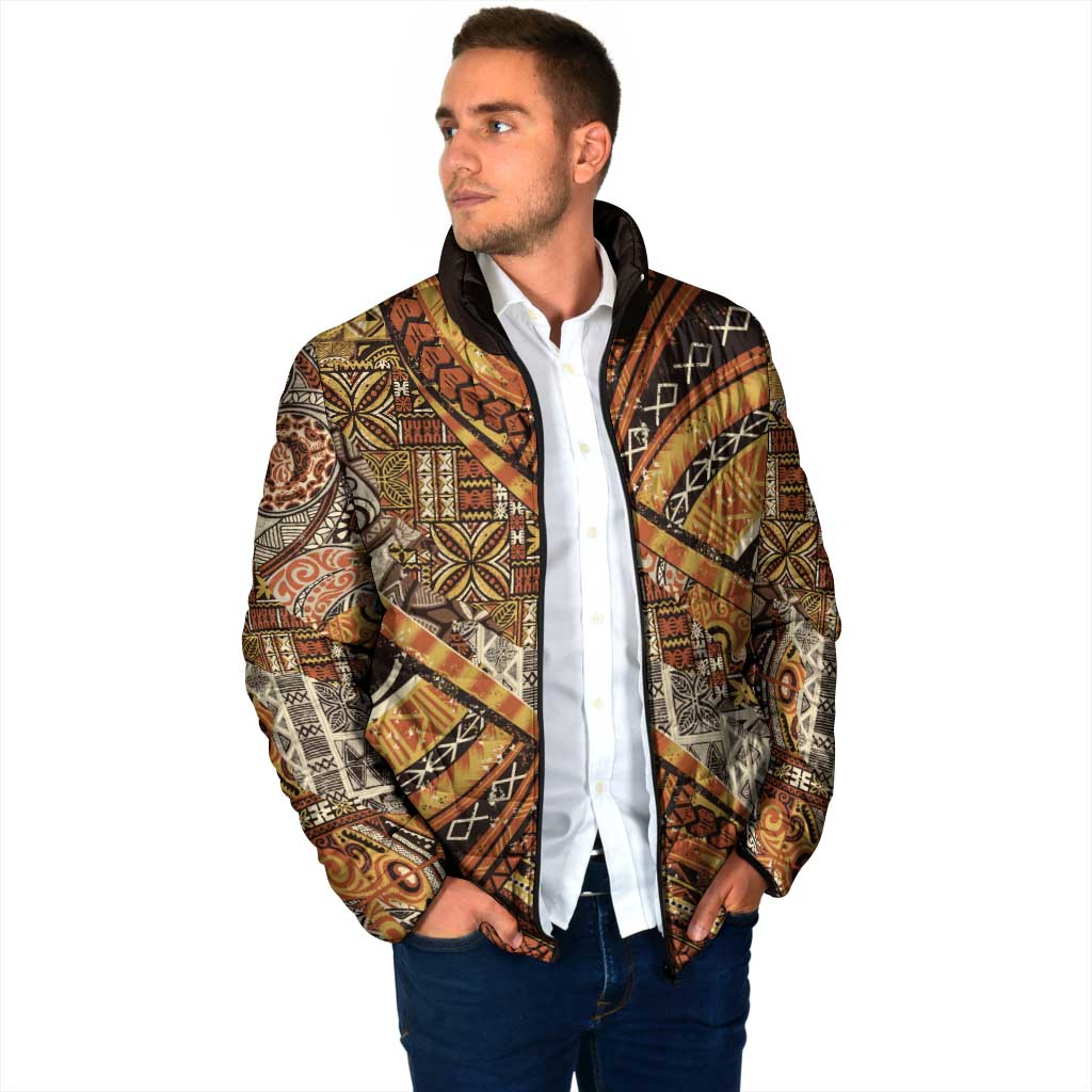 Hawaiian Style Tapa Padded Jacket Vintage Seamless Pattern - Polynesian Pride