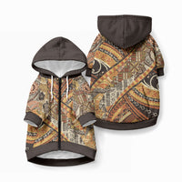 Hawaiian Style Tapa Pet Hoodie Vintage Seamless Pattern LT9 Zip-up Red - Polynesian Pride