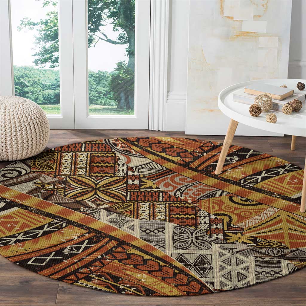 Hawaiian Style Tapa Round Carpet Vintage Seamless Pattern - Polynesian Pride