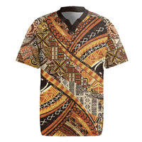 Hawaiian Style Tapa Rugby Jersey Vintage Seamless Pattern LT9 Red - Polynesian Pride