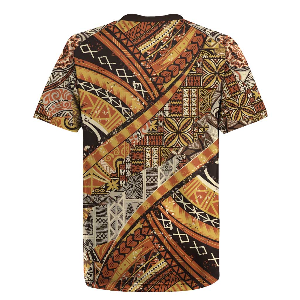 Hawaiian Style Tapa Rugby Jersey Vintage Seamless Pattern LT9 - Polynesian Pride