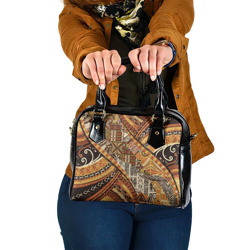 Hawaiian Style Tapa Shoulder Handbag Vintage Seamless Pattern - Polynesian Pride