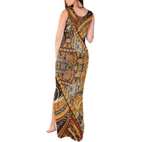 Hawaiian Style Tapa Tank Maxi Dress Vintage Seamless Pattern - Polynesian Pride