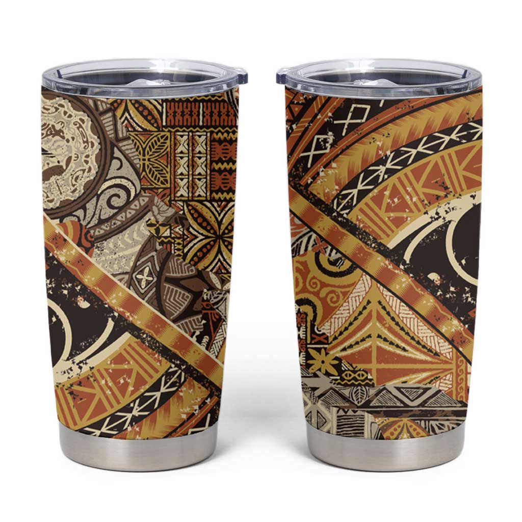 Hawaiian Style Tapa Tumbler Cup Vintage Seamless Pattern - Polynesian Pride