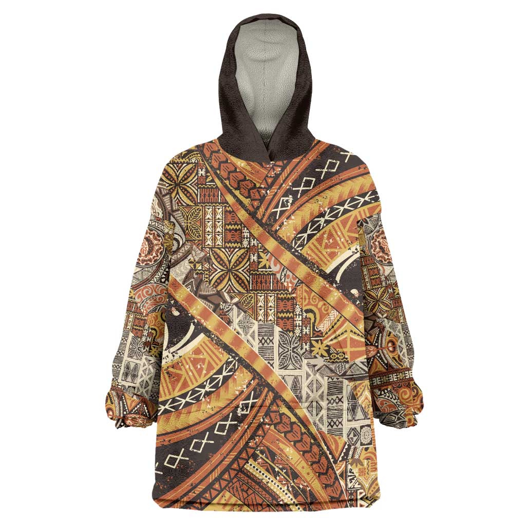 Hawaiian Style Tapa Wearable Blanket Hoodie Vintage Seamless Pattern - Polynesian Pride