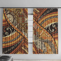 Hawaiian Style Tapa Window Curtain Vintage Seamless Pattern - Polynesian Pride