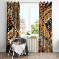 Hawaiian Style Tapa Window Curtain Vintage Seamless Pattern - Polynesian Pride