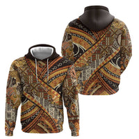 Hawaiian Style Tapa Zip Hoodie Vintage Seamless Pattern - Polynesian Pride