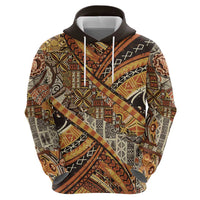Hawaiian Style Tapa Zip Hoodie Vintage Seamless Pattern - Polynesian Pride