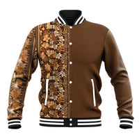 Hawaiian Tribal Elements Hibiscus Baseball Jacket Gold Pattern - Polynesian Pride