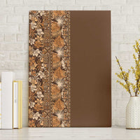 Hawaiian Tribal Elements Hibiscus Canvas Wall Art Gold Pattern - Polynesian Pride