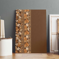 Hawaiian Tribal Elements Hibiscus Canvas Wall Art Gold Pattern - Polynesian Pride