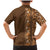 Hawaiian Tribal Elements Hibiscus Family Matching Mermaid Dress and Hawaiian Shirt Gold Pattern - Polynesian Pride