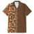 Hawaiian Tribal Elements Hibiscus Family Matching Short Sleeve Bodycon Dress and Hawaiian Shirt Gold Pattern - Polynesian Pride