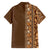 Hawaiian Tribal Elements Hibiscus Family Matching Short Sleeve Bodycon Dress and Hawaiian Shirt Gold Pattern - Polynesian Pride
