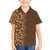 Hawaiian Tribal Elements Hibiscus Family Matching Short Sleeve Bodycon Dress and Hawaiian Shirt Gold Pattern - Polynesian Pride