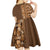Hawaiian Tribal Elements Hibiscus Kid Short Sleeve Dress Gold Pattern - Polynesian Pride