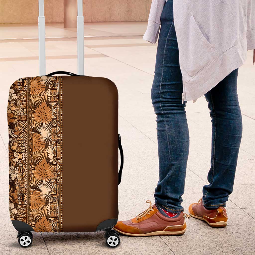 Hawaiian Tribal Elements Hibiscus Luggage Cover Gold Pattern - Polynesian Pride