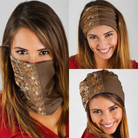 Hawaiian Tribal Elements Hibiscus Neck Gaiter Gold Pattern - Polynesian Pride
