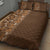 Hawaiian Tribal Elements Hibiscus Quilt Bed Set Gold Pattern - Polynesian Pride