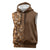 Hawaiian Tribal Elements Hibiscus Sleeveless Hoodie Gold Pattern - Polynesian Pride