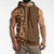 Hawaiian Tribal Elements Hibiscus Sleeveless Hoodie Gold Pattern - Polynesian Pride