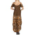 Hawaiian Tribal Elements Hibiscus Summer Maxi Dress Gold Pattern - Polynesian Pride