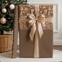 Hawaiian Tribal Elements Hibiscus Wrapping Paper Gold Pattern - Polynesian Pride