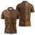 Hawaiian Tribal Elements Hibiscus Zipper Polo Shirt Gold Pattern - Polynesian Pride