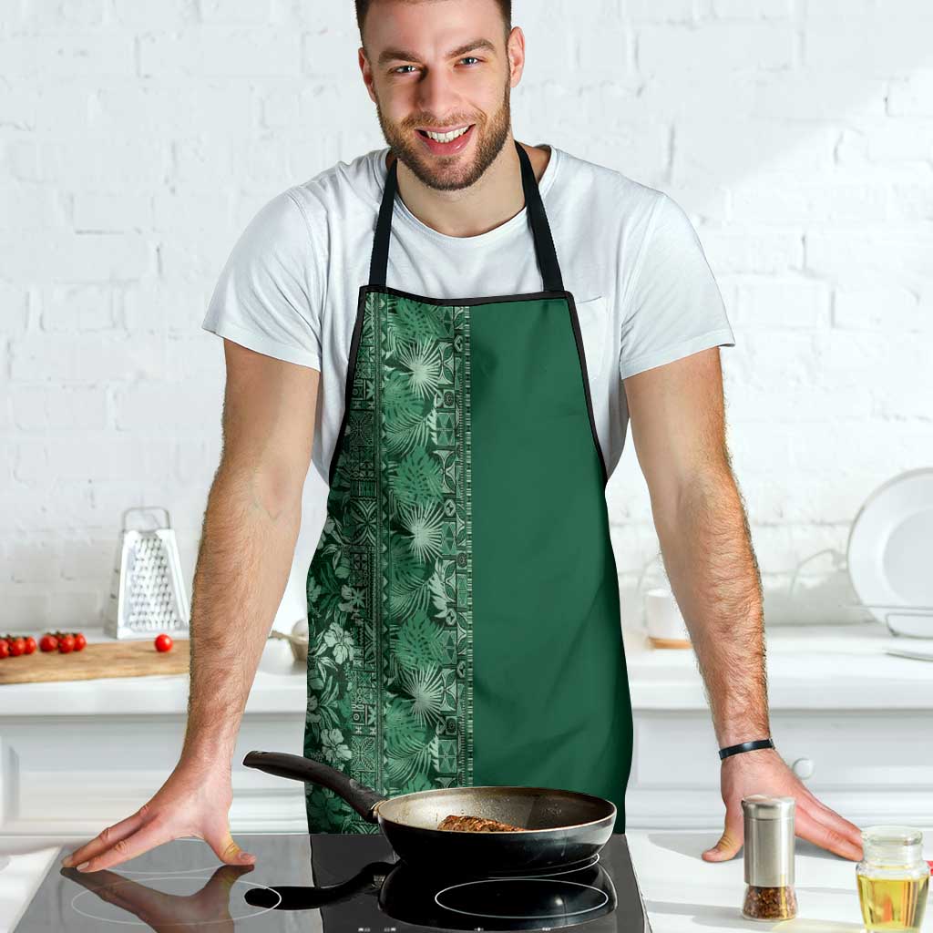 Hawaiian Tribal Elements Hibiscus Apron Green Pattern - Polynesian Pride