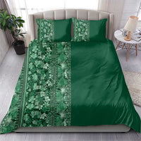 Hawaiian Tribal Elements Hibiscus Bedding Set Green Pattern - Polynesian Pride