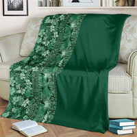Hawaiian Tribal Elements Hibiscus Blanket Green Pattern - Polynesian Pride