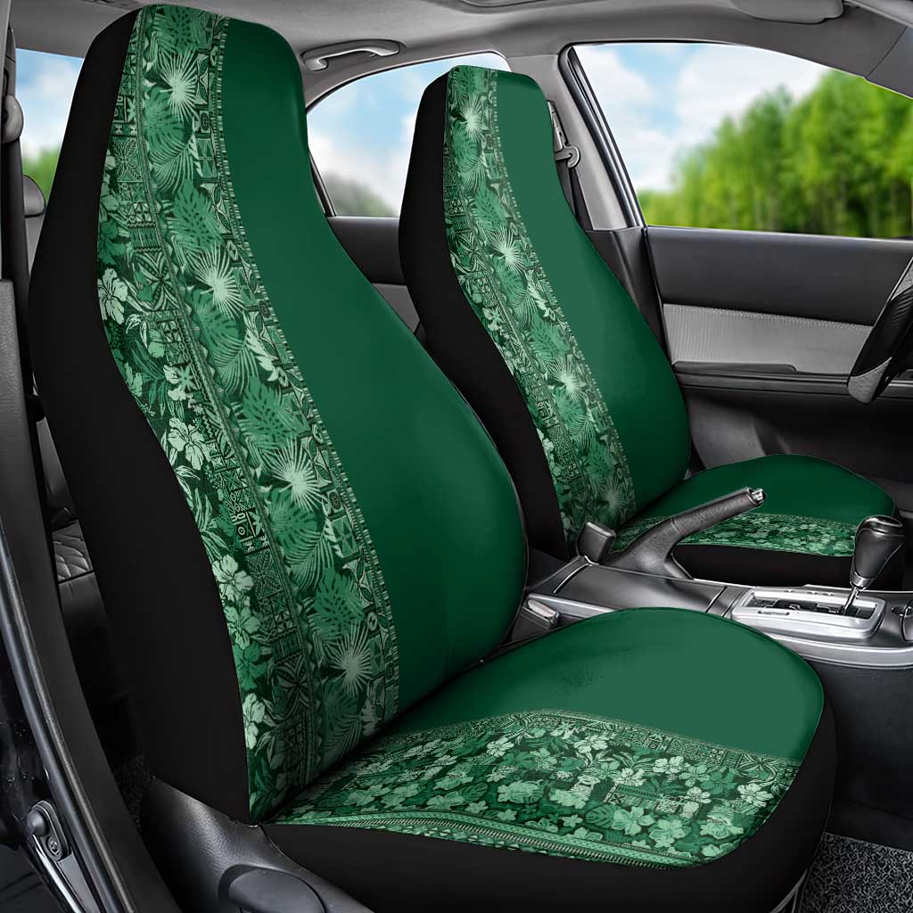 Hawaiian Tribal Elements Hibiscus Car Seat Cover Green Pattern - Polynesian Pride